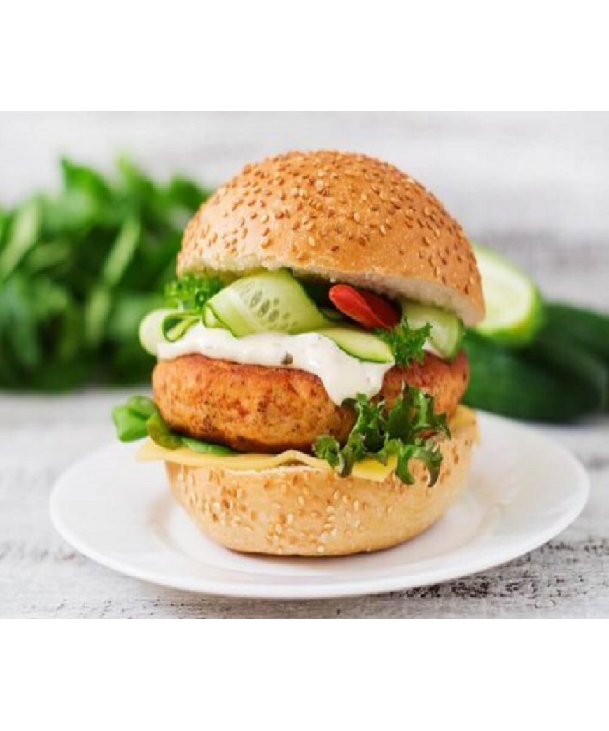 Hambúrguer de Frango e Pepino Hambúrguer de Frango e Pepino